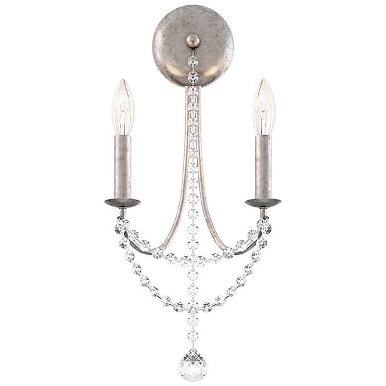 Image 1 Schonbek Verdana 19" High Antique Silver 2-Light Wall Sconce