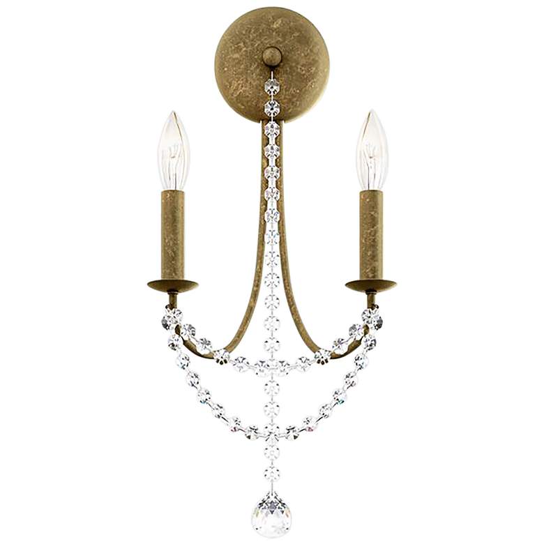 Image 1 Schonbek Verdana 19 inch High Moonstone 2-Light Wall Sconce