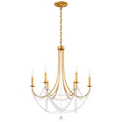 Schonbek Verdana 24" Wide 6-Light Heirloom Gold Crystal Chandelier
