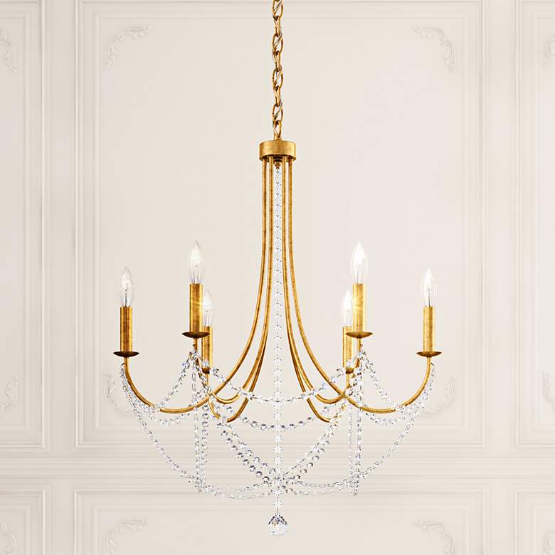 Image 1 Schonbek Verdana 24" Wide 6-Light Heirloom Gold Crystal Chandelier