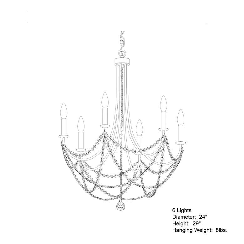 Image 4 Schonbek Verdana 24" Wide 6-Light Heirloom Gold Crystal Chandelier more views