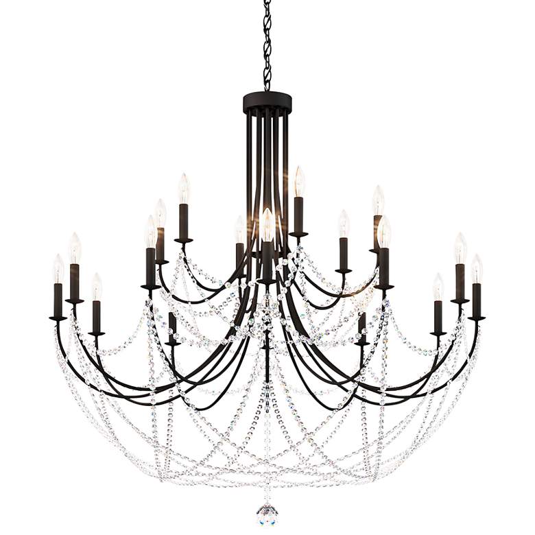 Image 2 Schonbek Verdana 43" Wide Black 18-Light Crystal Chandelier
