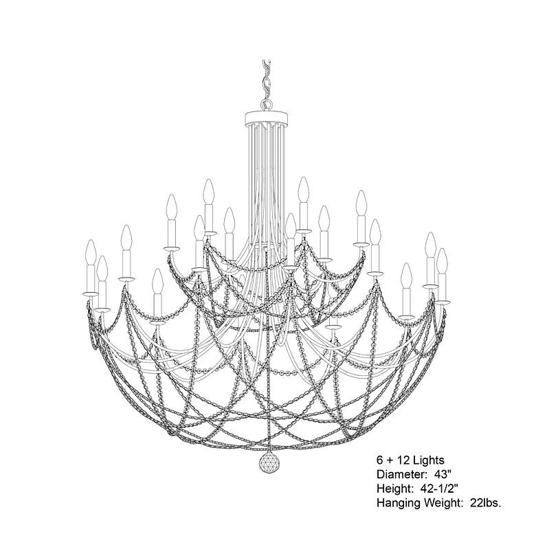 Image 4 Schonbek Verdana 43" Wide Black 18-Light Crystal Chandelier more views