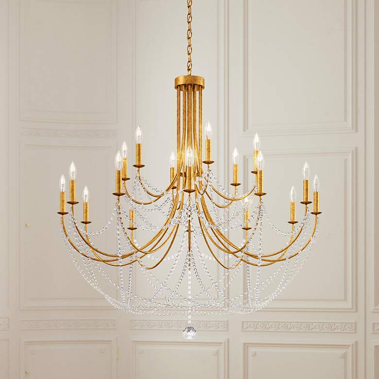 Image 1 Schonbek Verdana 43" Wide Gold 18-Light 2-Tier Pendant Light