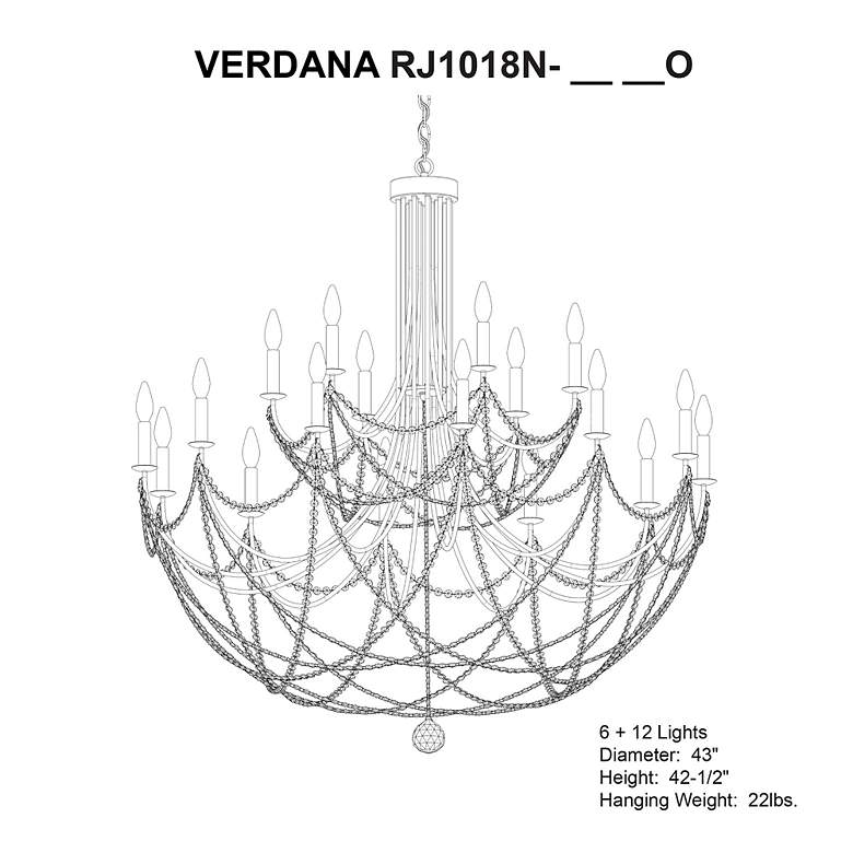 Image 4 Schonbek Verdana 43" Wide Gold 18-Light 2-Tier Pendant Light more views