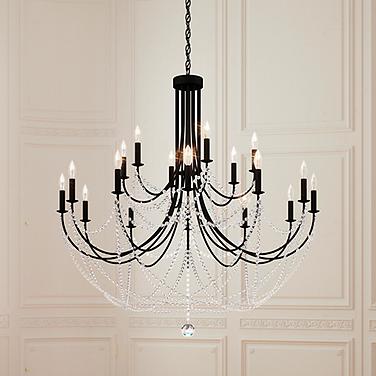 Schonbek Verdana 43" Wide Black 18-Light Crystal Chandelier