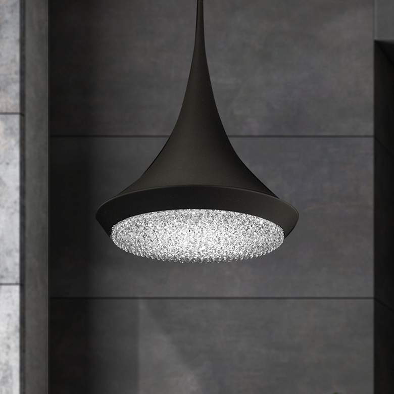 Image 1 Schonbek Verita 18" Wide Black Clear Crystal 1-Light Pendant