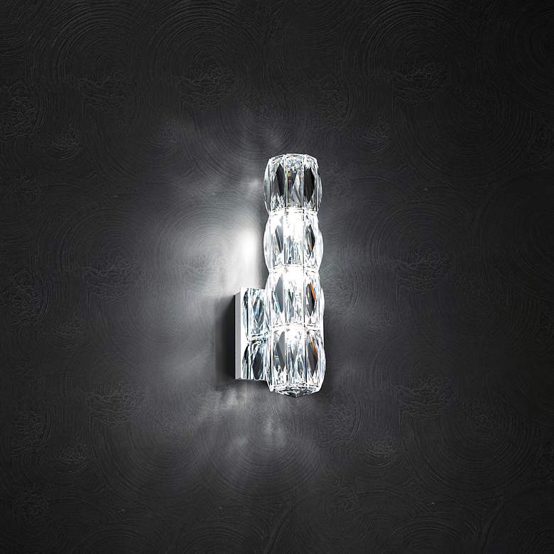 Image 1 Schonbek Verve 13"H Polished Stainless Steel LED Wall Sconce