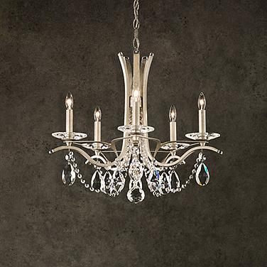 Schonbek Vesca 23" Wide Antique Silver Crystal Chandelier