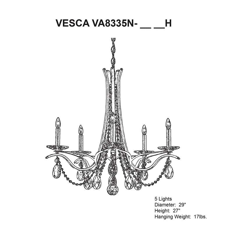 Image 5 Schonbek Vesca 29" Wide 5-Light Heirloom Bronze Crystal Chandelier more views