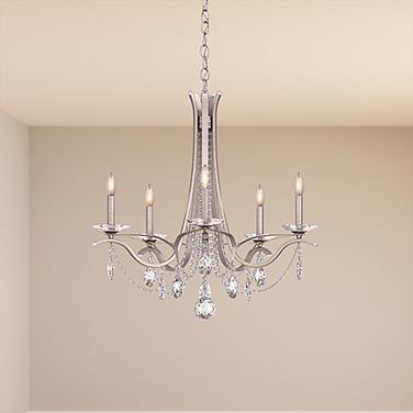 Schonbek Vesca 29" Wide 5-Light Heirloom Bronze Crystal Chandelier