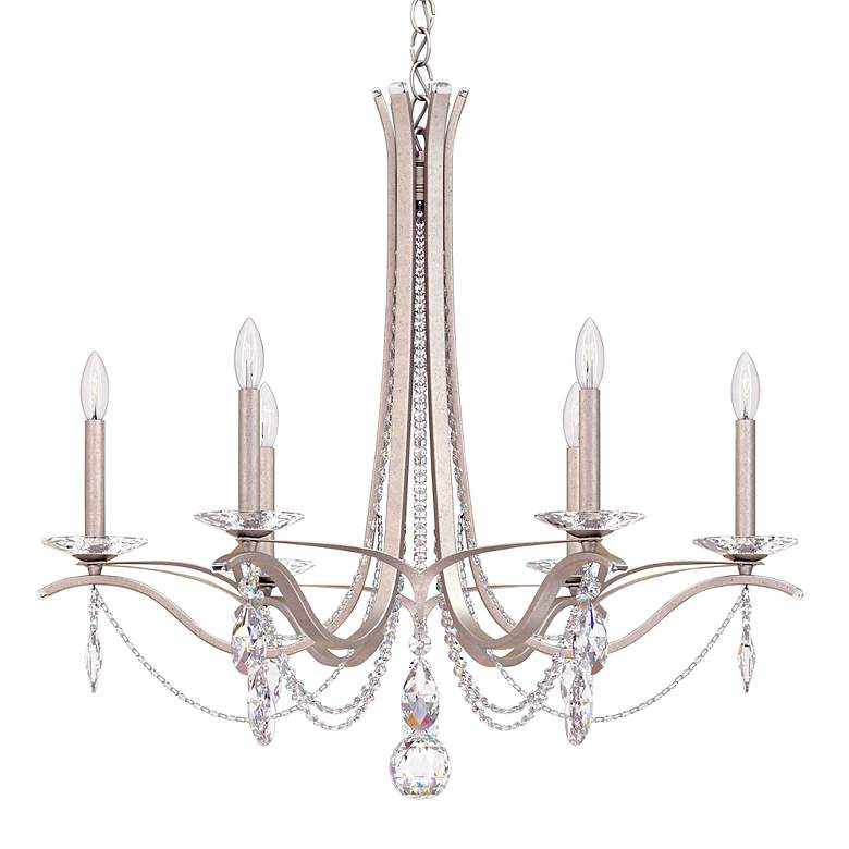 Image 2 Schonbek Vesca 33" Wide Antique Silver 6-Light Chandelier