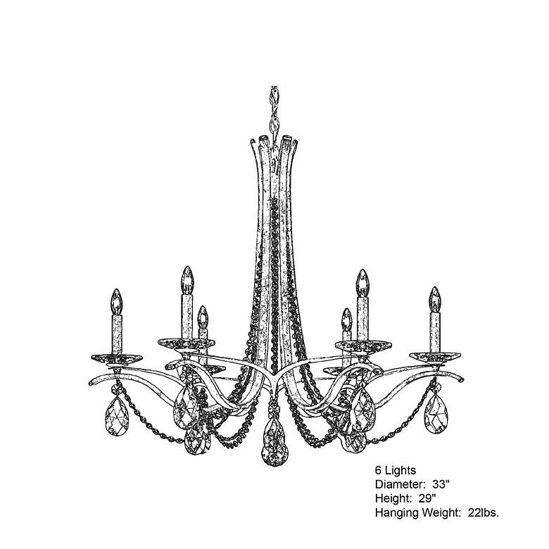 Image 5 Schonbek Vesca 33" Wide Antique Silver 6-Light Chandelier more views