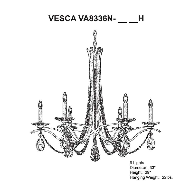 Image 5 Schonbek Vesca 33" Wide Bronze Crystal Chandelier more views