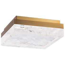 Image2 of Schonbek Whisper 12" Wide Aged Brass Metal LED Ceiling Light