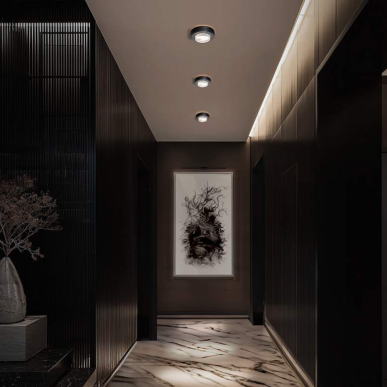 Image 7 Schonbek Zircle 8" Wide Black LED Ceiling Light more views