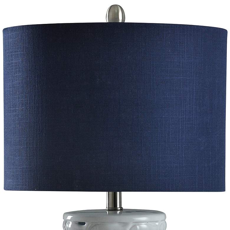 Image 3 School of Fish White Ceramic Cylinder Table Lamp more views