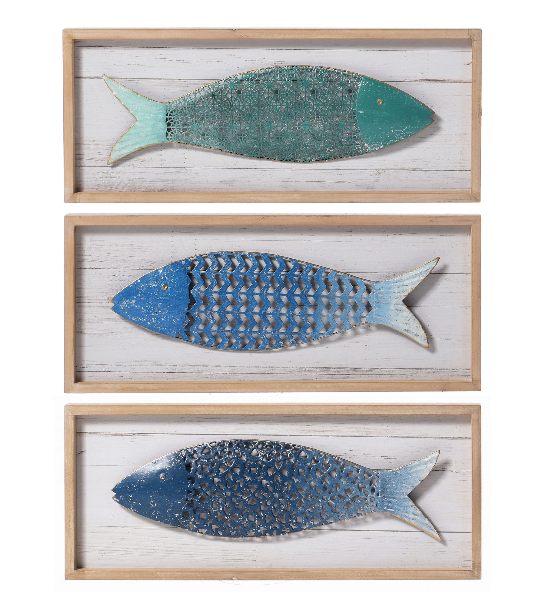 Image 2 School of Three - Set of 3 Fish Panels more views