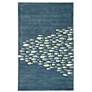 Thumbnail2 of Schooled COR01 2'x3' Blue and Gray Animal Wool Area Rug