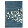 Schooled COR01 5&#39;x8&#39; Blue and Gray Animal Wool Area Rug