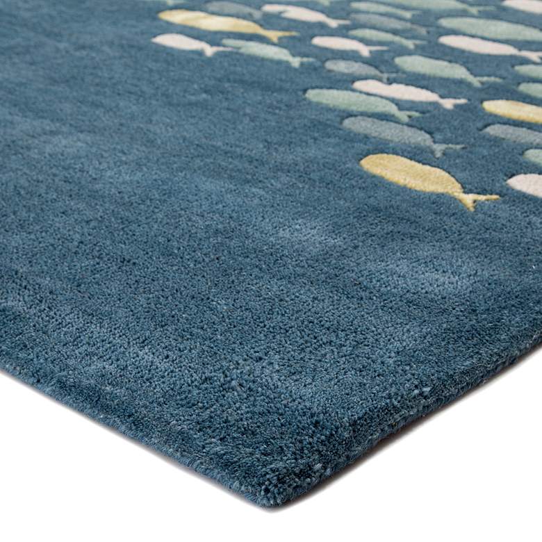 Image 3 Schooled COR01 5&#39;x8&#39; Blue and Gray Animal Wool Area Rug more views