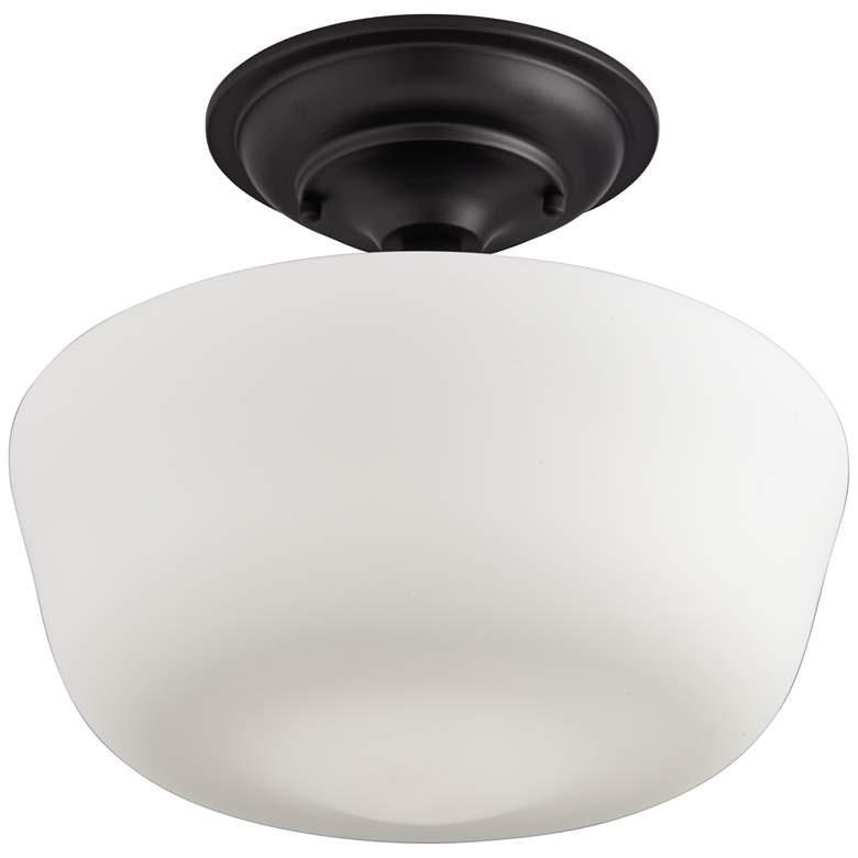 Schoolhouse 12 1/4&quot; Wide Black Finish Floating Ceiling Light more views
