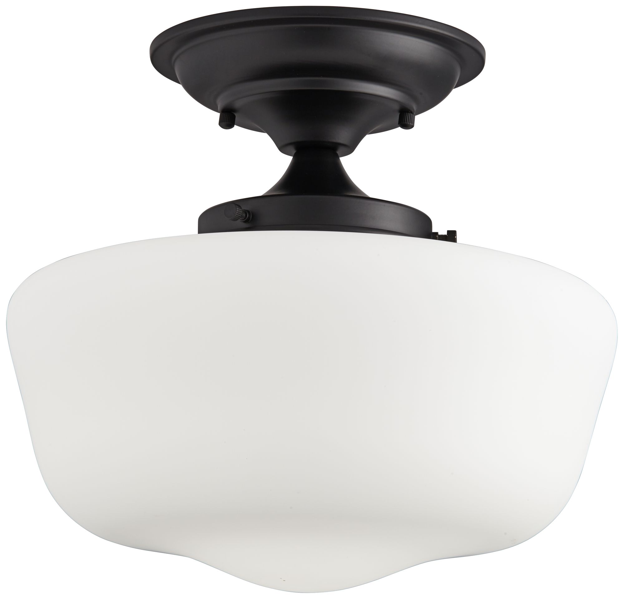 Schoolhouse Floating 12" Wide Bronze Opaque Ceiling Light - #2M670