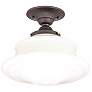 Thumbnail2 of Schoolhouse Button 12 3/4” Wide Old Bronze Ceiling Light