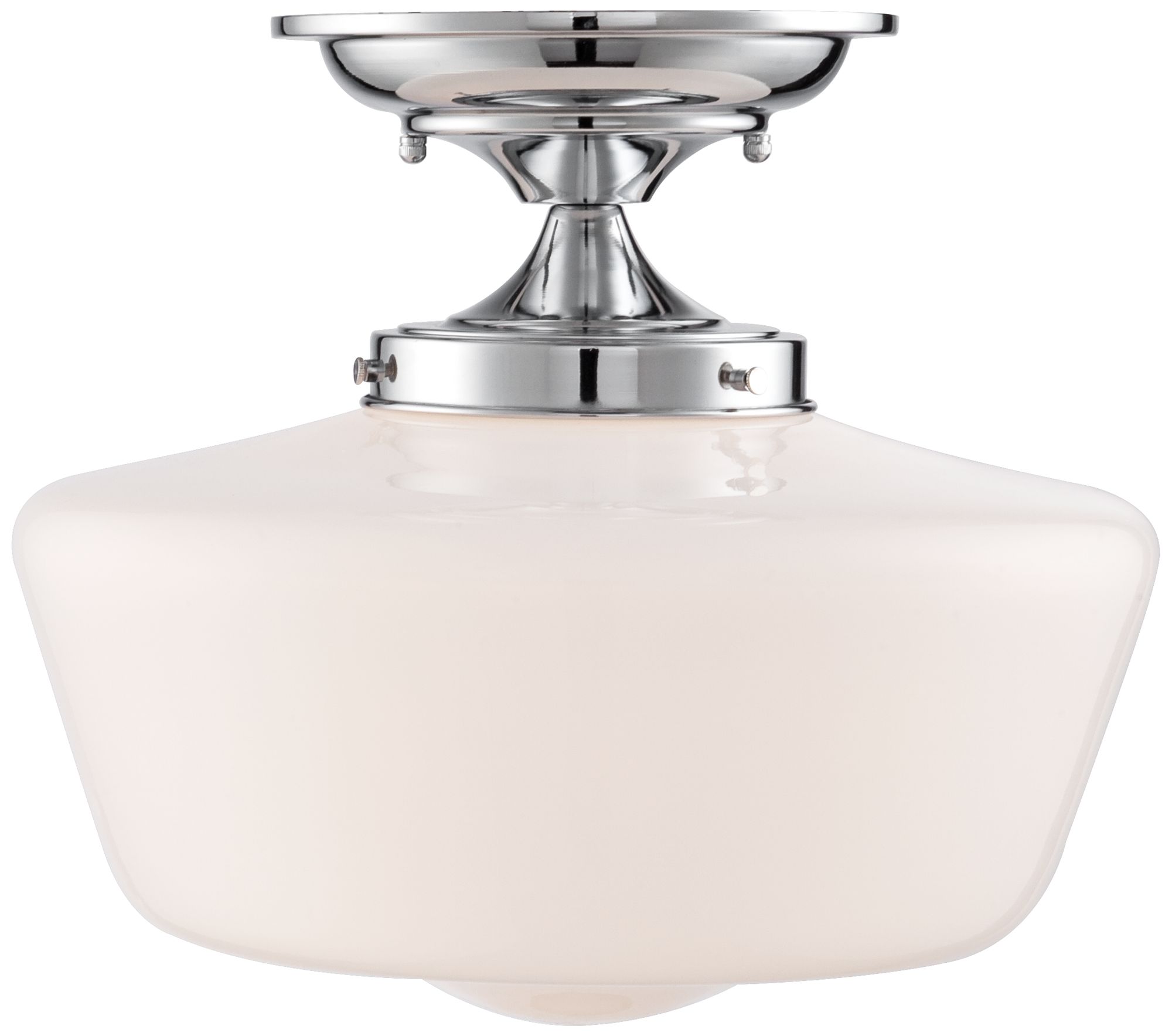 Image 3 Schoolhouse Floating 12" Wide Chrome and Glass Ceiling Lights Set of 2 more views
