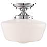 Schoolhouse Floating 12" Wide Chrome and Glass Ceiling Lights Set of 2