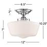 Schoolhouse Floating 12" Wide Chrome and Glass Ceiling Lights Set of 2