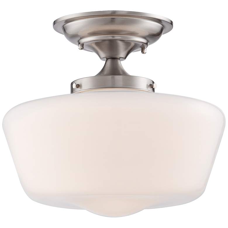 Image 2 Schoolhouse Floating 12" Wide Nickel Opaque Ceiling Light