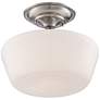 Schoolhouse Floating 12" Wide Nickel Opaque Ceiling Light