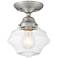 Schoolhouse Floating 7"W Brushed Nickel and Clear Glass Ceiling Light