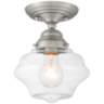 Schoolhouse Floating 7"W Brushed Nickel and Clear Glass Ceiling Light