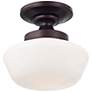Schoolhouse Style 12" Wide Brushed Bronze Ceiling Light