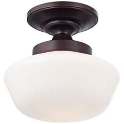Schoolhouse Style 12&quot; Wide Brushed Bronze Ceiling Light