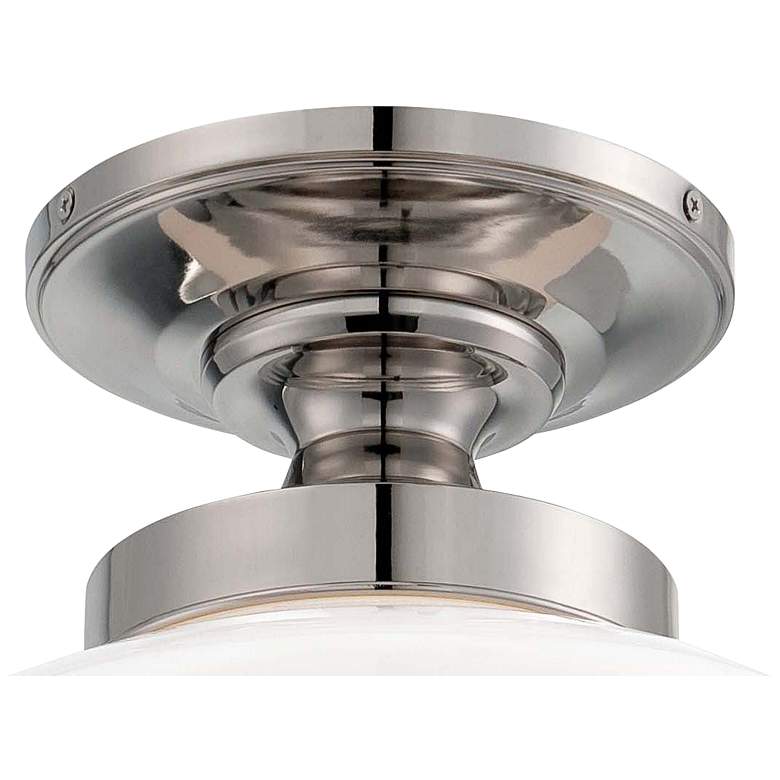 Image 3 Schoolhouse Style 12" Wide Polished Nickel Ceiling Light more views