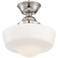 Schoolhouse Style 13 3/4" Wide Polished Nickel Ceiling Light