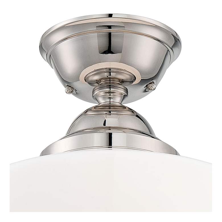 Image 2 Schoolhouse Style 13 3/4" Wide Polished Nickel Ceiling Light more views