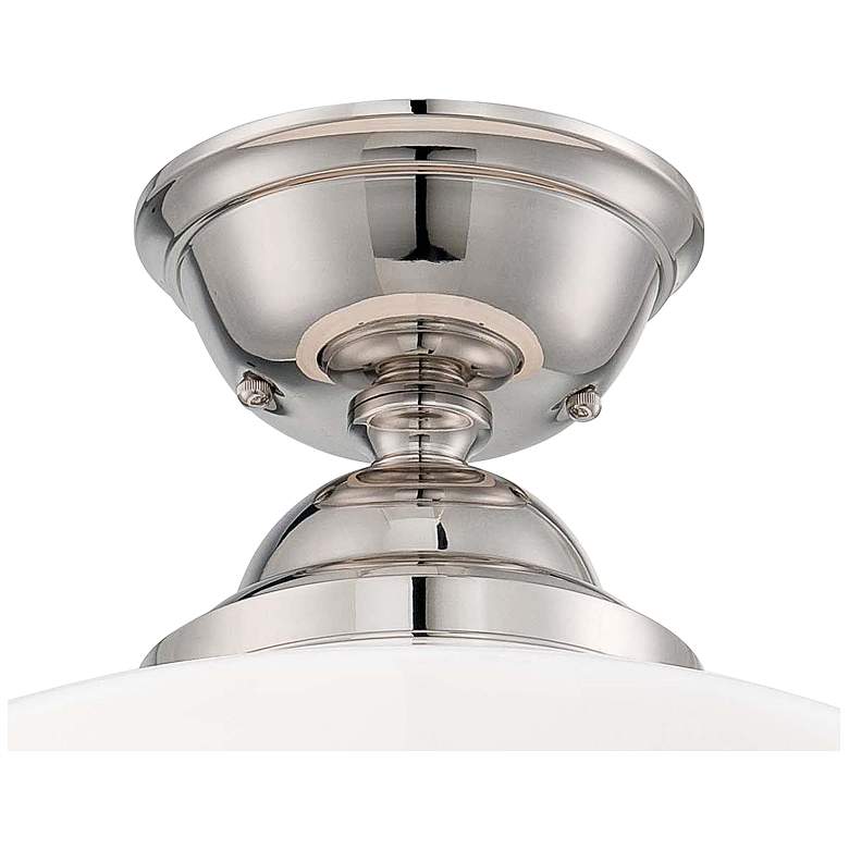 Image 3 Schoolhouse Style 13 3/4" Wide Polished Nickel Ceiling Light more views