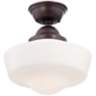Schoolhouse Style 13 3/4" Wide Brushed Bronze Ceiling Light