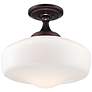 Schoolhouse Style 17 1/4" Wide Brushed Bronze Ceiling Light