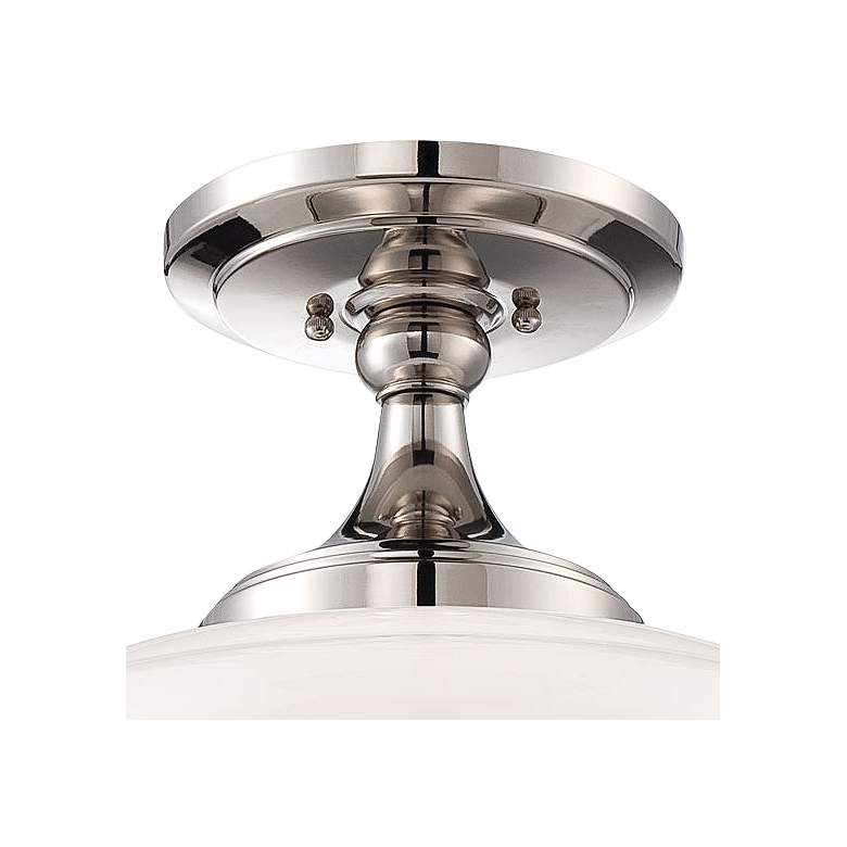 Image 2 Schoolhouse Style 17 1/4" Wide Polished Nickel Ceiling Light more views