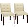 Schultz Cream Bycast Leather Side Chairs Set of 2