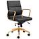 Scientist Black and Gold Low Back Adjustable Office Chair