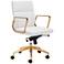 Scientist White and Gold Low Back Adjustable Office Chair