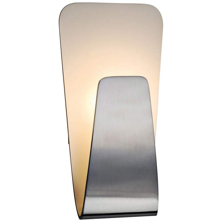 Image 1 Scoop 10 1/2 inch High Brushed Aluminum LED Wall Sconce