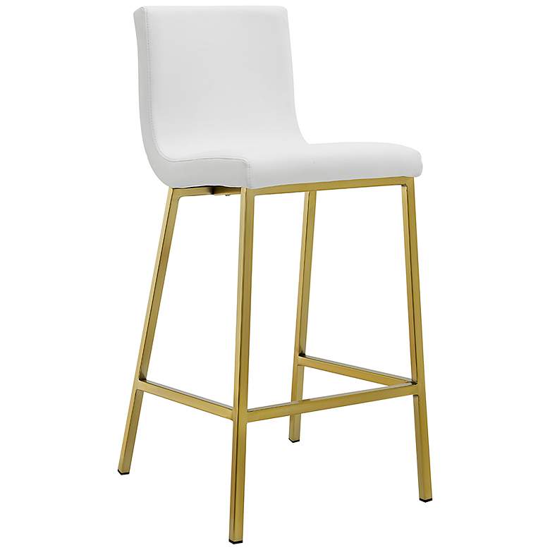 Image 1 Scott 26 inch White Leatherette and Gold Counter Stool