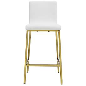 Image2 of Scott 26" White Leatherette and Gold Counter Stool more views